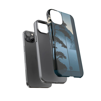 Blue Tough Phone Case for iPhone - Kyoto Mist Pine