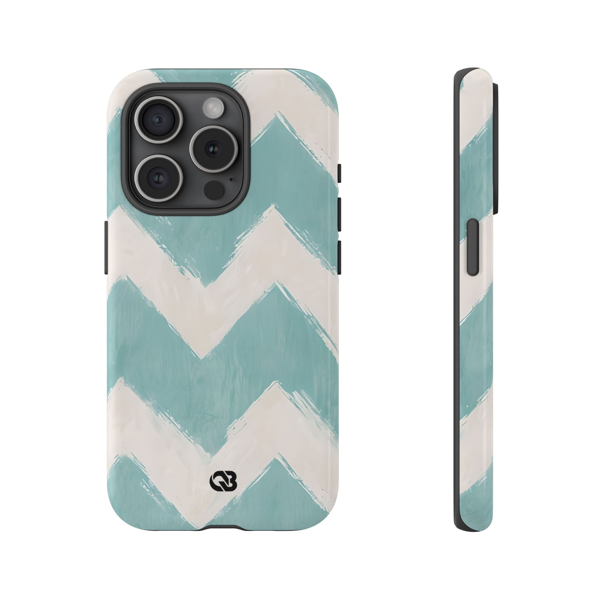 Teal Painted Chevron · Tough Phone Case for iPhone
