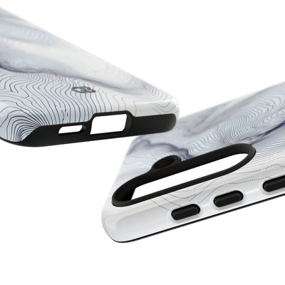White Tough Phone Case for Samsung - Nordic Ridge Topo