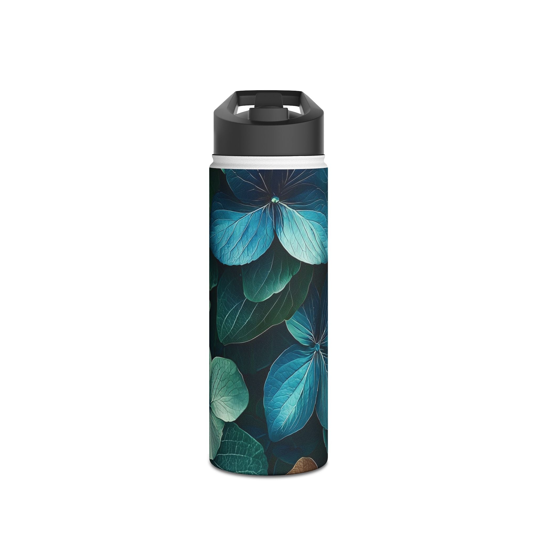 Teal Bloom - Stainless Steel Water Bottle