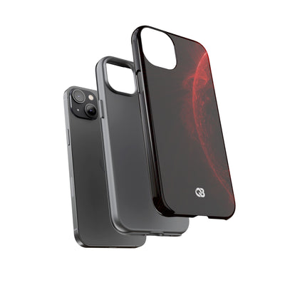 Red Tough Phone Case for iPhone - Solar Crimson Flare