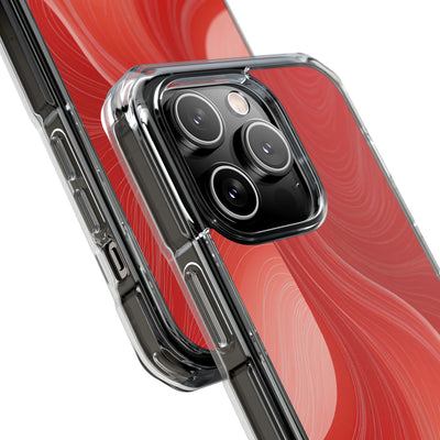 Red Impact MagSafe Phone Case for iPhone - Crimson Silk Strands