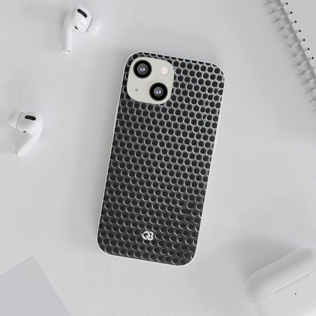 Brushed Perforated Steel · Lite Phone Case for iPhone ·  Silver
