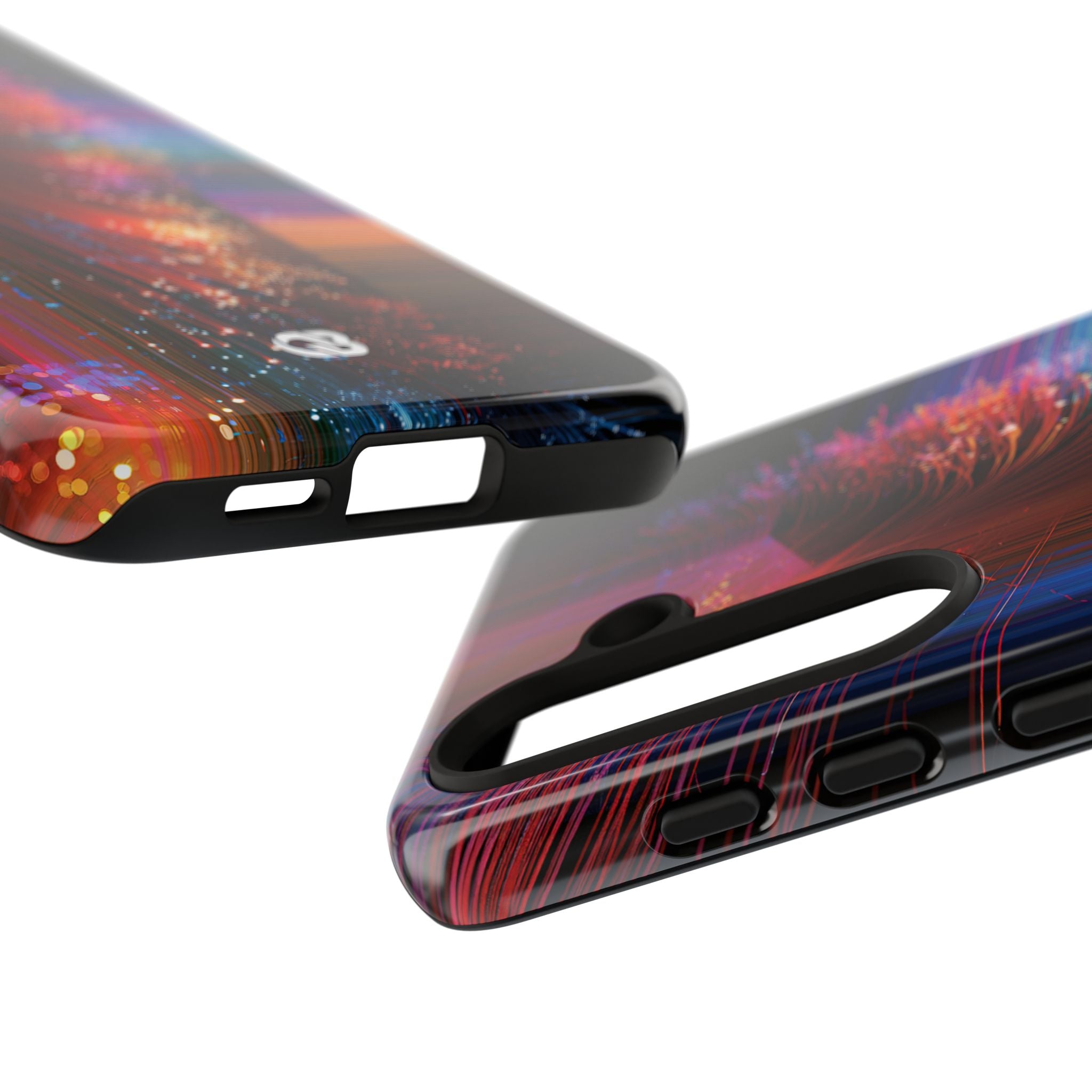 Black Tough Phone Case for Samsung - Cyber Optic Streak
