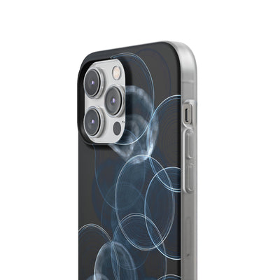 Blue Lite Phone Case for iPhone - Cyan Pulse Ripple