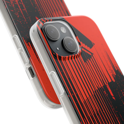 Red Lite Phone Case for iPhone - Crimson Brutalist Distortion