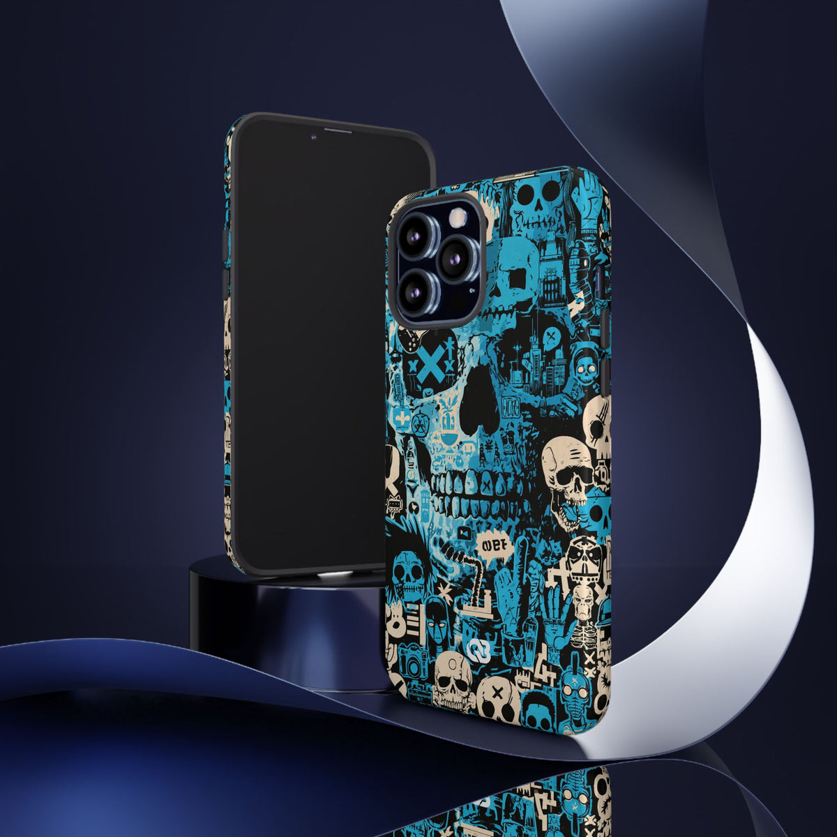 Electric Skull Graffiti · Tough Phone Case for iPhone · Blue