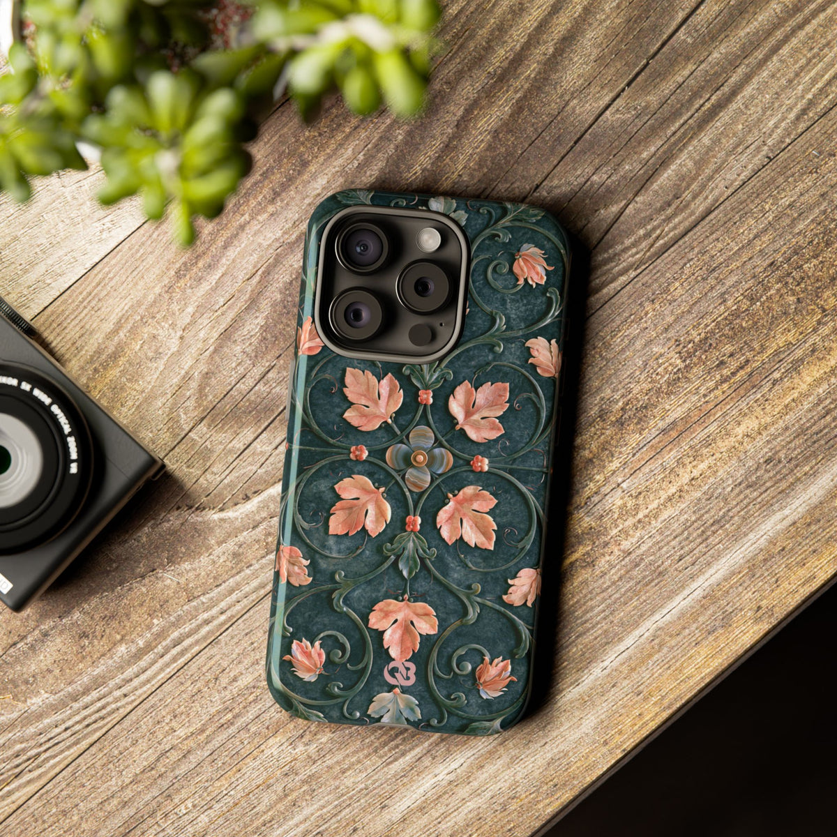 Florentine Rose Arabesque · Tough Phone Case for iPhone · Green