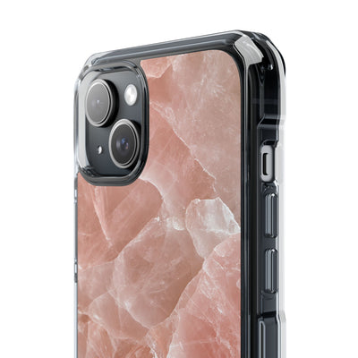 Rose Quartz Facet · Clear Impact Magnetic Phone Case for iPhone · Pink