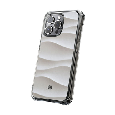 Sculpted Dune Relief · Clear Impact Magnetic Phone Case for iPhone ·  White