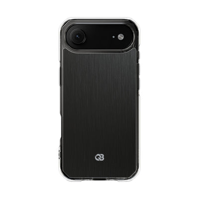 Obsidian Brushed Steel · Clear Impact Magnetic Phone Case for iPhone ·  Black
