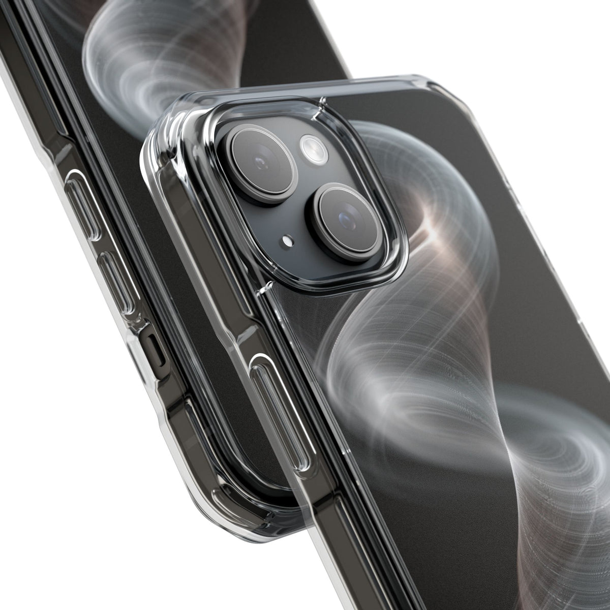 Luminous Vortex · Clear Impact Magnetic Phone Case for iPhone · Black