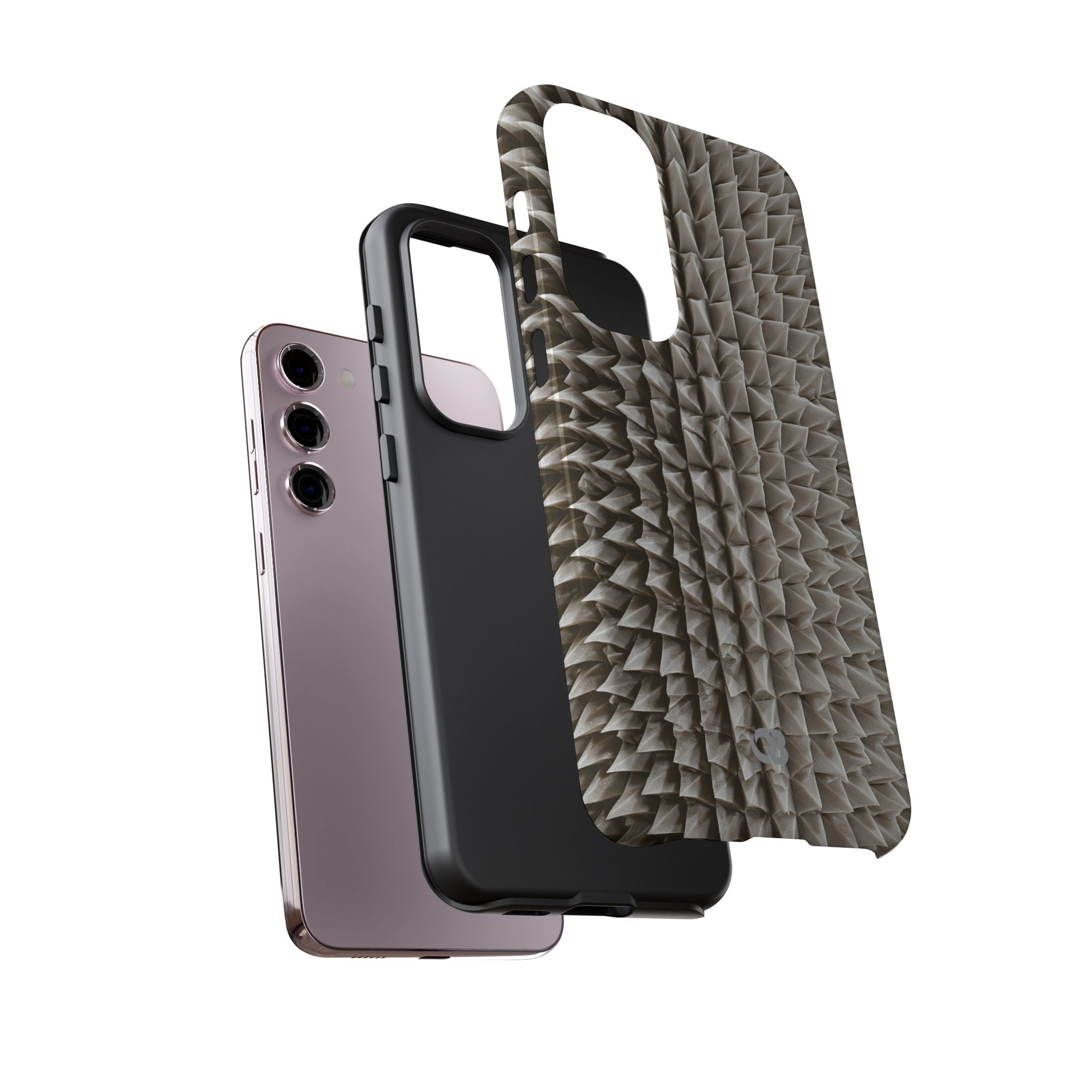 Beige Tough Phone Case for Samsung - Bone Spiked Grid