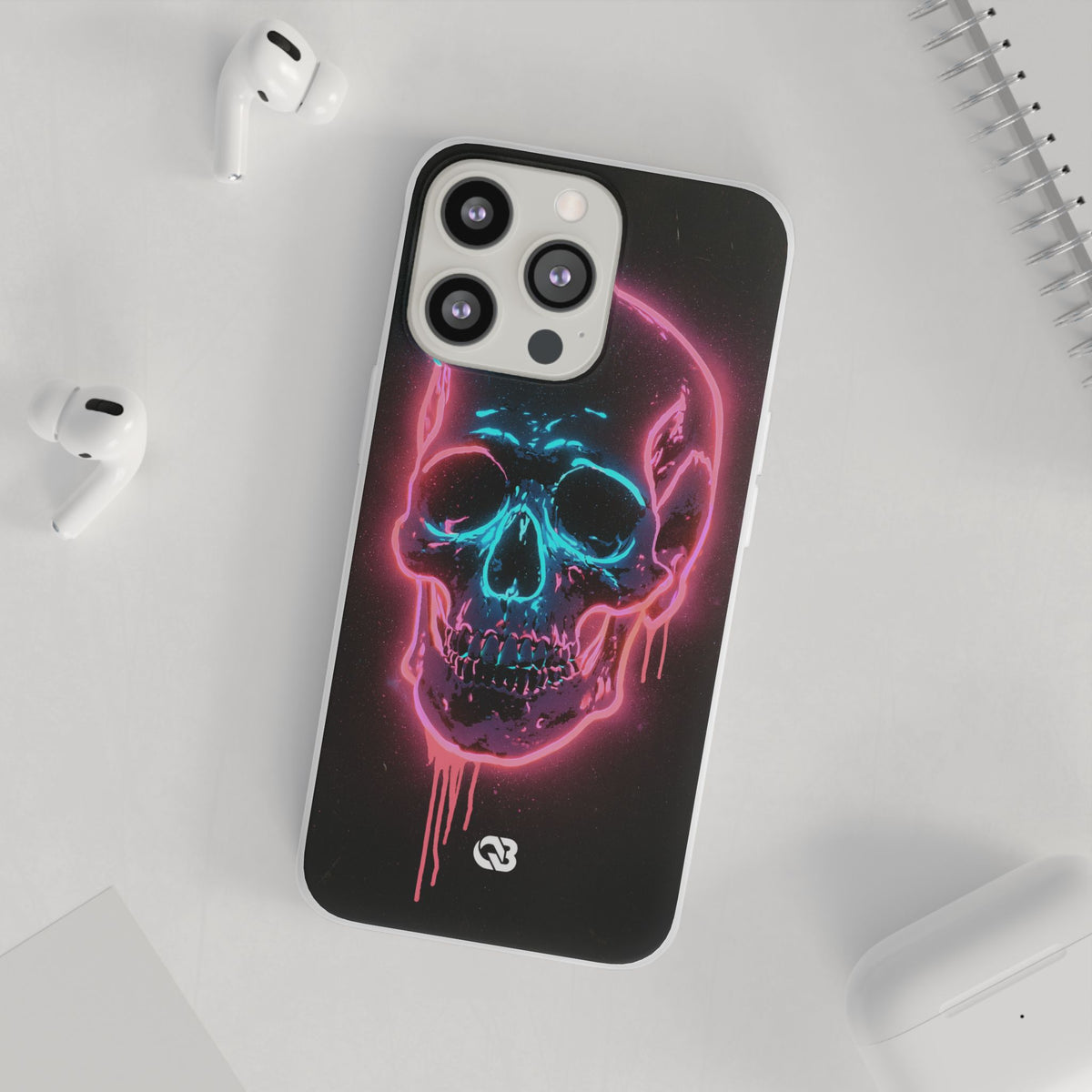 Neon Drip Skull · Lite Phone Case for iPhone ·  Black