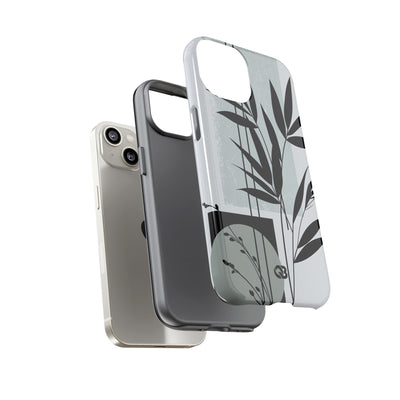 Grey Tough Phone Case for iPhone - Sage Bamboo Noir