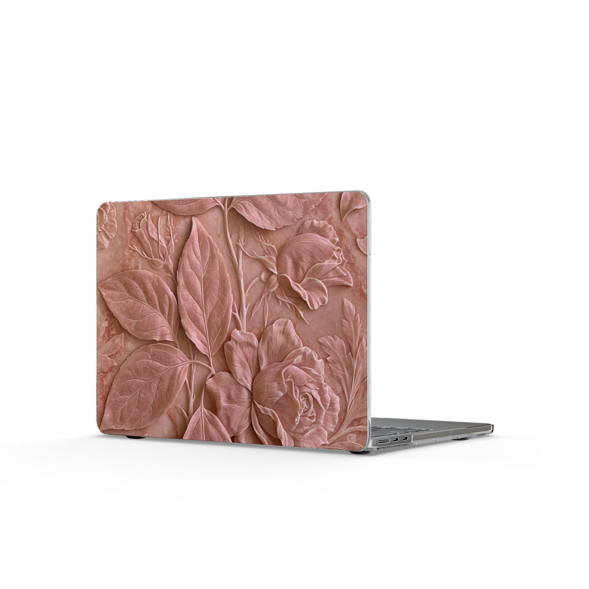 Blush Rose Relief · Clear Hard Case for MacBook · Pink