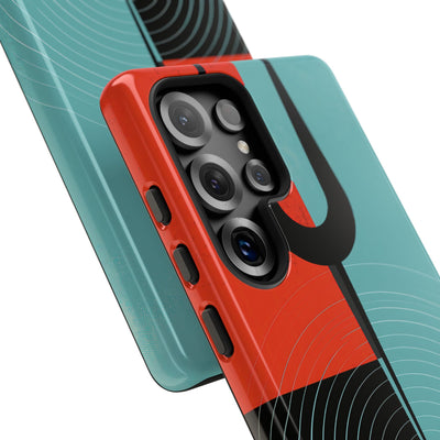 Teal Tough Phone Case for Samsung - Sonic Static Split