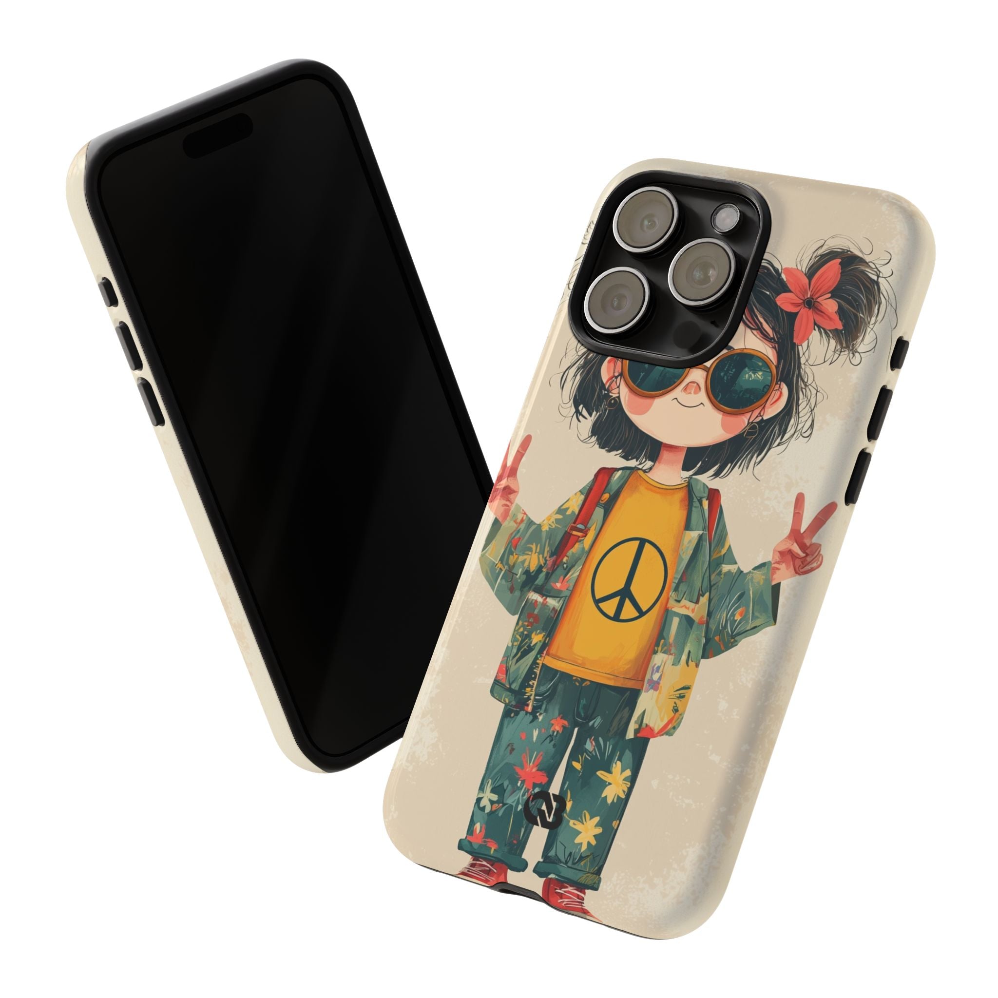 Retro Peace Girl · Tough Phone Case for iPhone