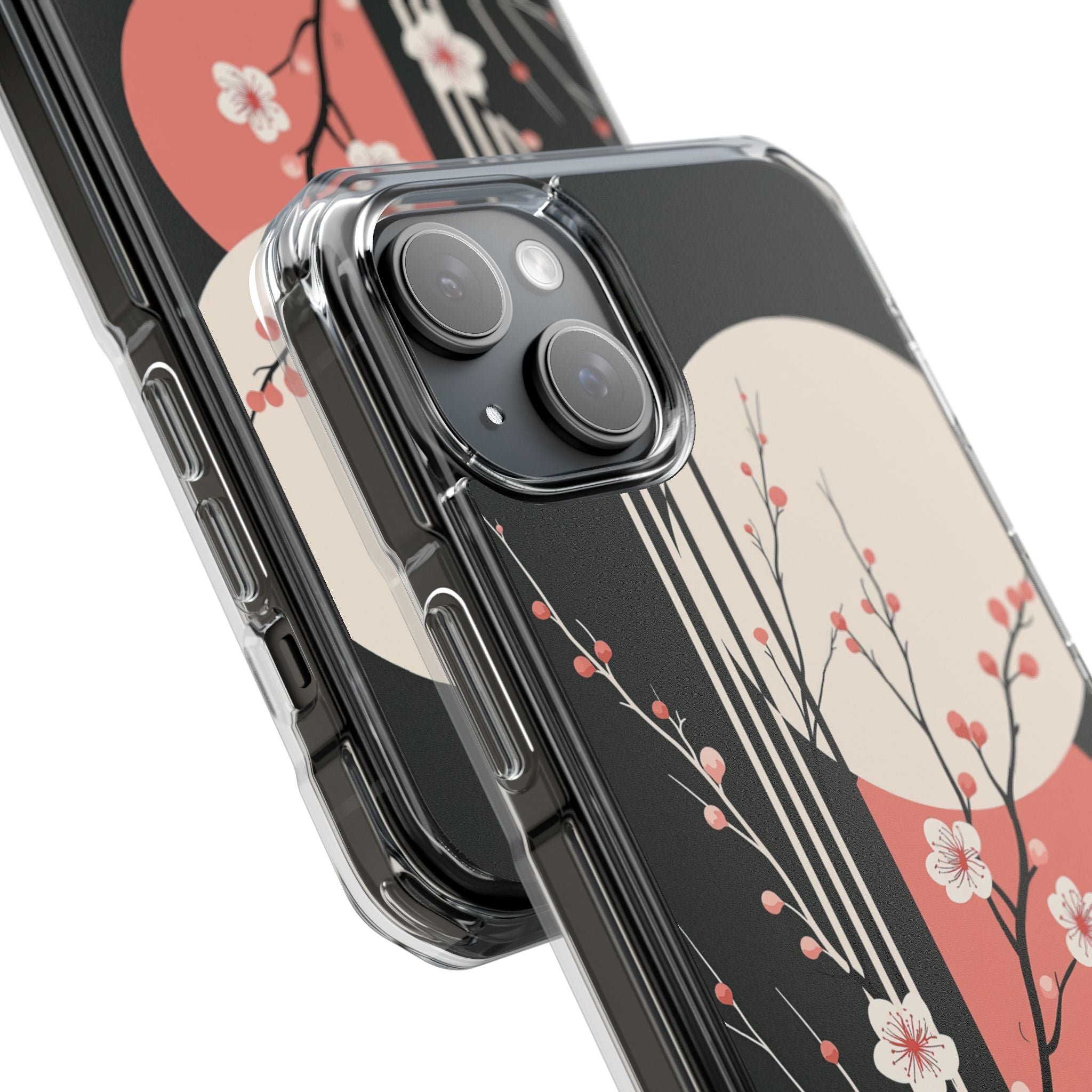 Black Impact MagSafe Phone Case for iPhone - Kyoto Midnight Blossom