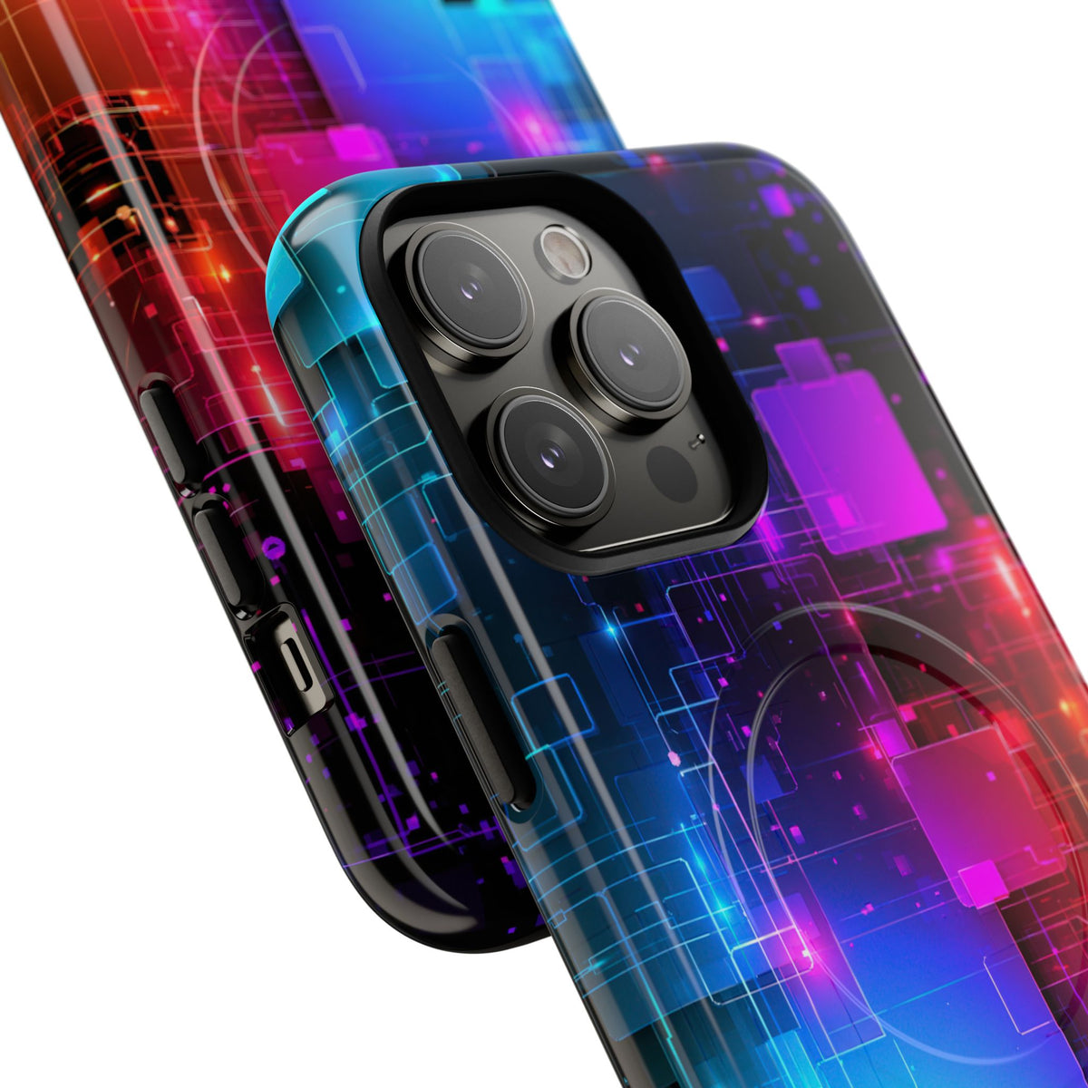Spectral Circuit Grid · Tough 2.0 Magnetic Phone Case for iPhone · Black