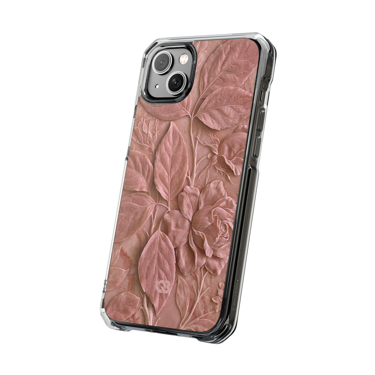 Blush Rose Relief · Clear Impact Magnetic Phone Case for iPhone · Pink