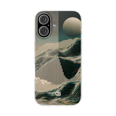 Green Lite Phone Case for iPhone - Lunar Moss Topography