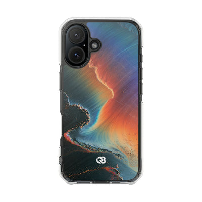 Prismatic Aura Shift · Clear Impact Magnetic Phone Case for iPhone · Blue
