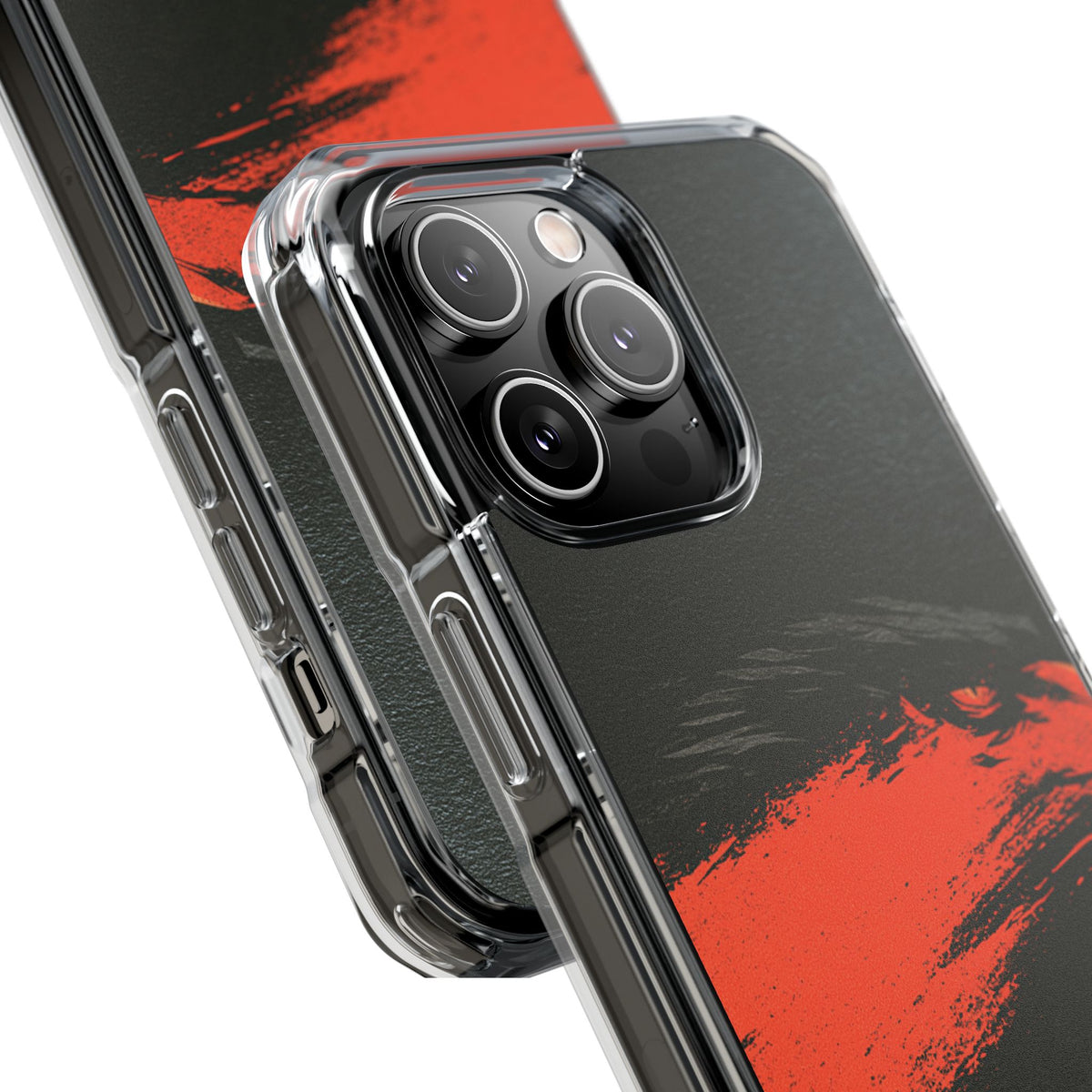 Crimson Raptor Noir · Clear Impact Magnetic Phone Case for iPhone ·  Black