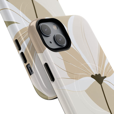 Beige Tough 2.0 Magsafe Phone Case for iPhone - Sage Linen Magnolia