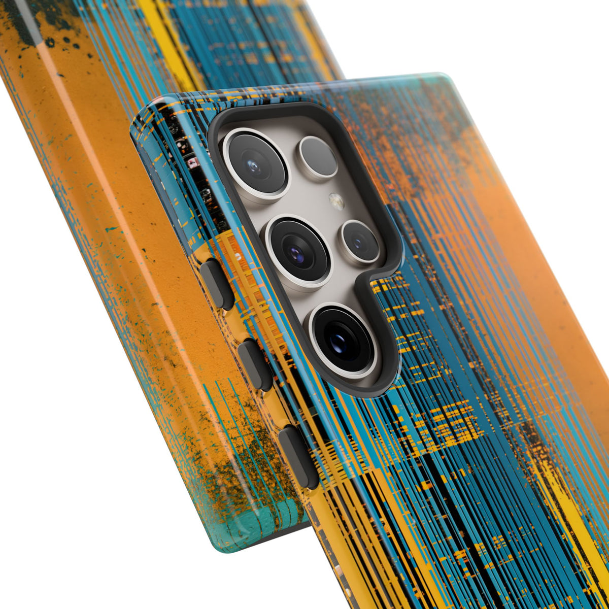 Cyber Glitch Stream · Tough Phone Case for Samsung · Teal