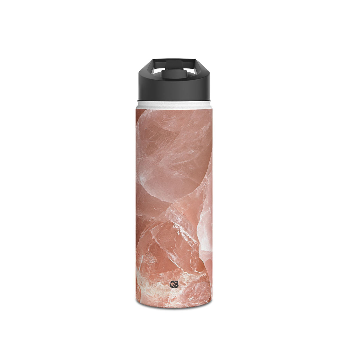 Rose Quartz Facet · Insulated Water Bottle · Pink