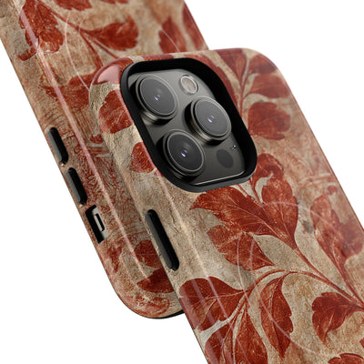 Terracotta Botanical Fresco · Tough 2.0 Magnetic Phone Case for iPhone · Red