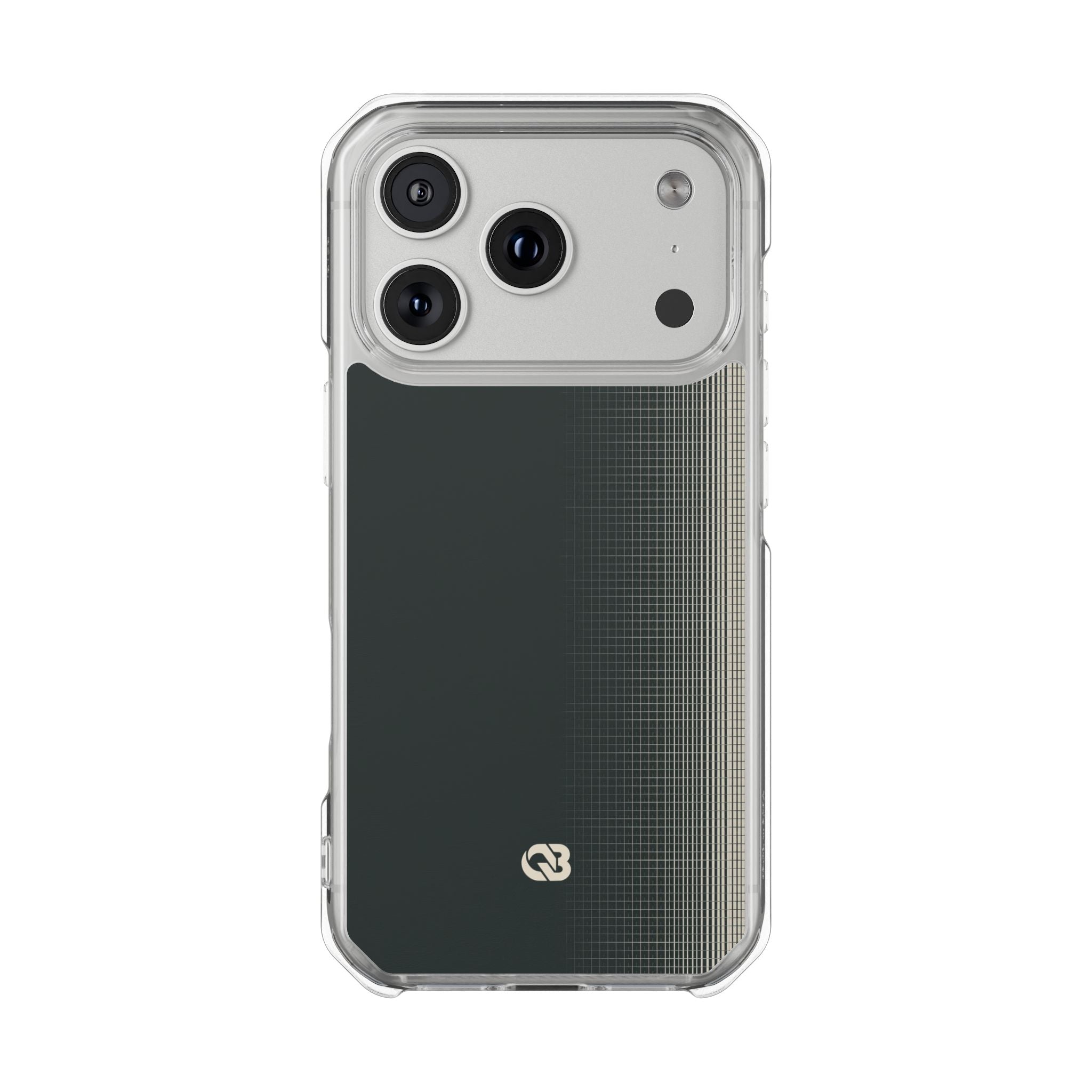 Grey Impact MagSafe Phone Case for iPhone - Charcoal Tech Grid