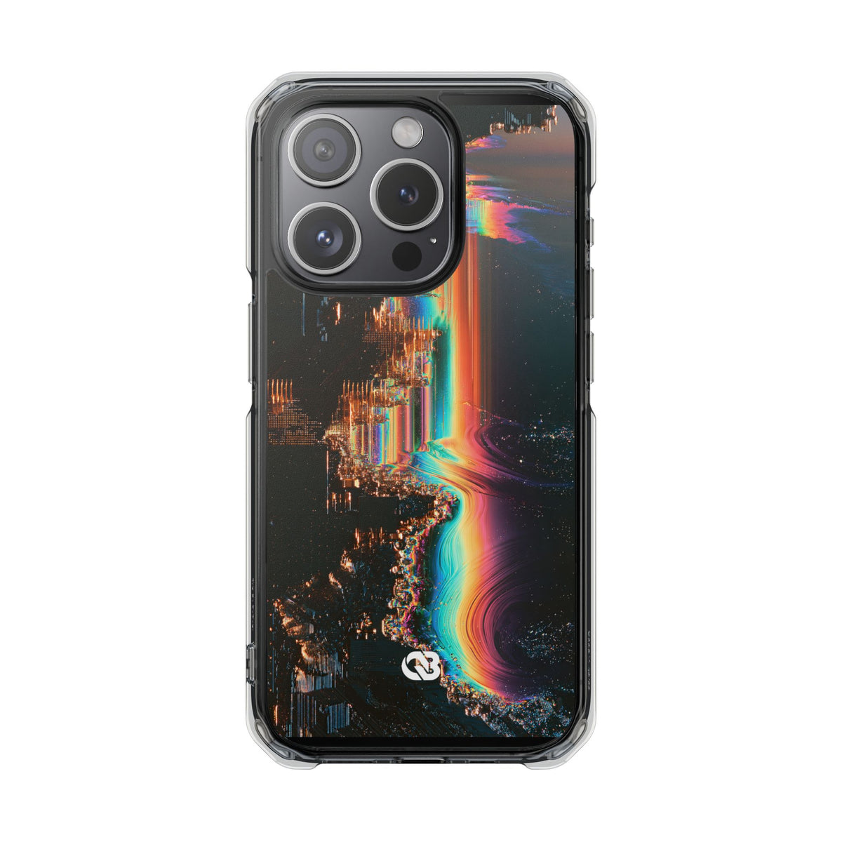 Prismatic Circuit · Clear Impact Magnetic Phone Case for iPhone · Black