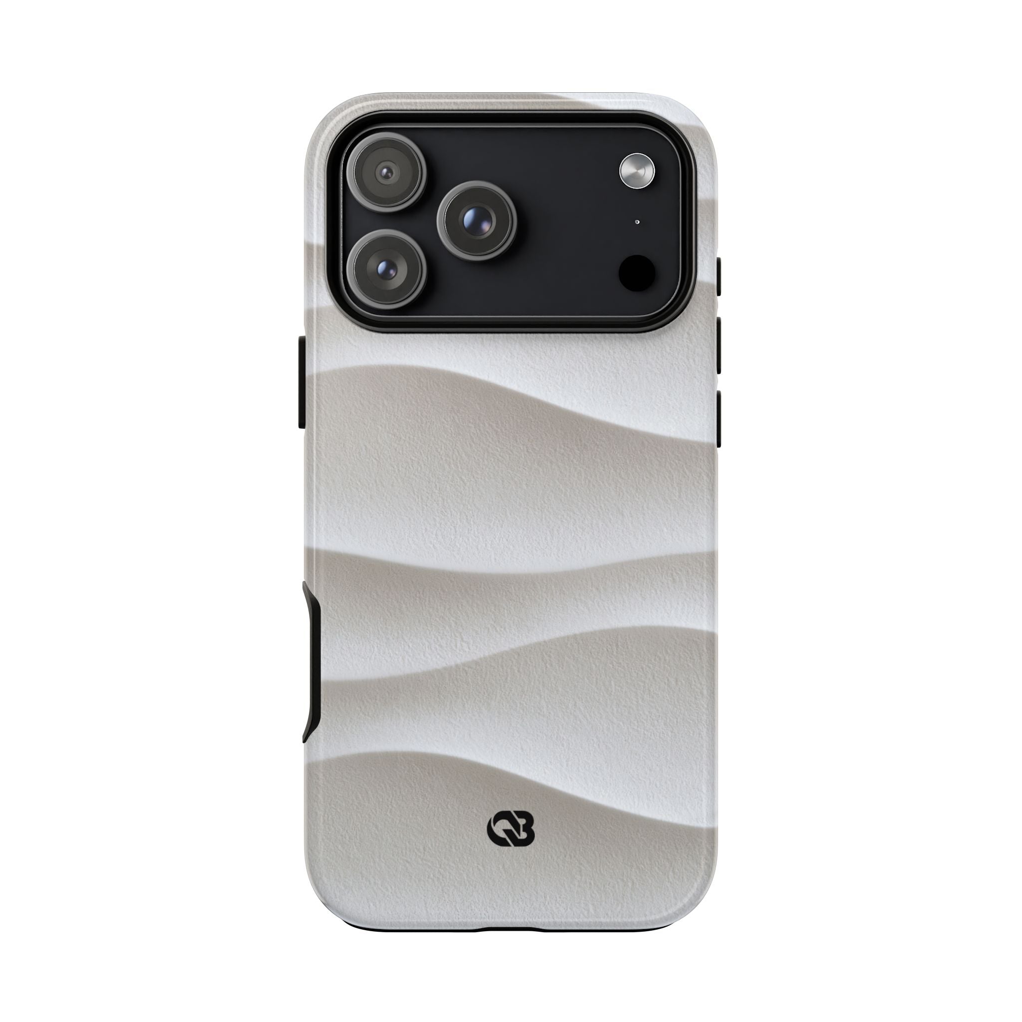 White Tough Phone Case for iPhone - Arctic Flow Ridges