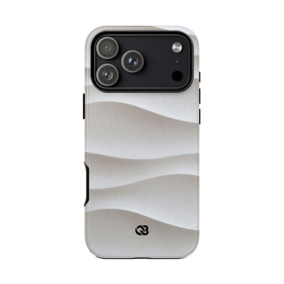 White Tough Phone Case for iPhone - Arctic Flow Ridges
