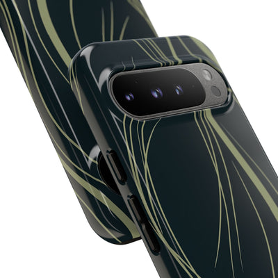 Green Tough Phone Case for Google Pixel - Obsidian Sage Flow