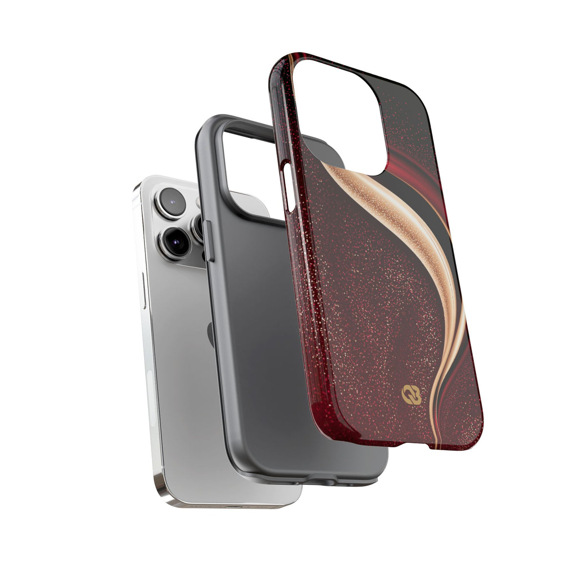 Gilded Crimson Flow · Tough Phone Case for iPhone · Red