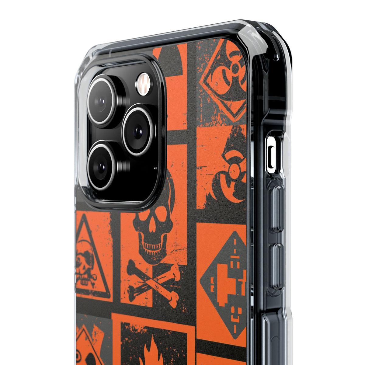 Urban Hazard · Clear Impact Magnetic Phone Case for iPhone · Orange