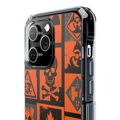 Urban Hazard · Clear Impact Magnetic Phone Case for iPhone · Orange