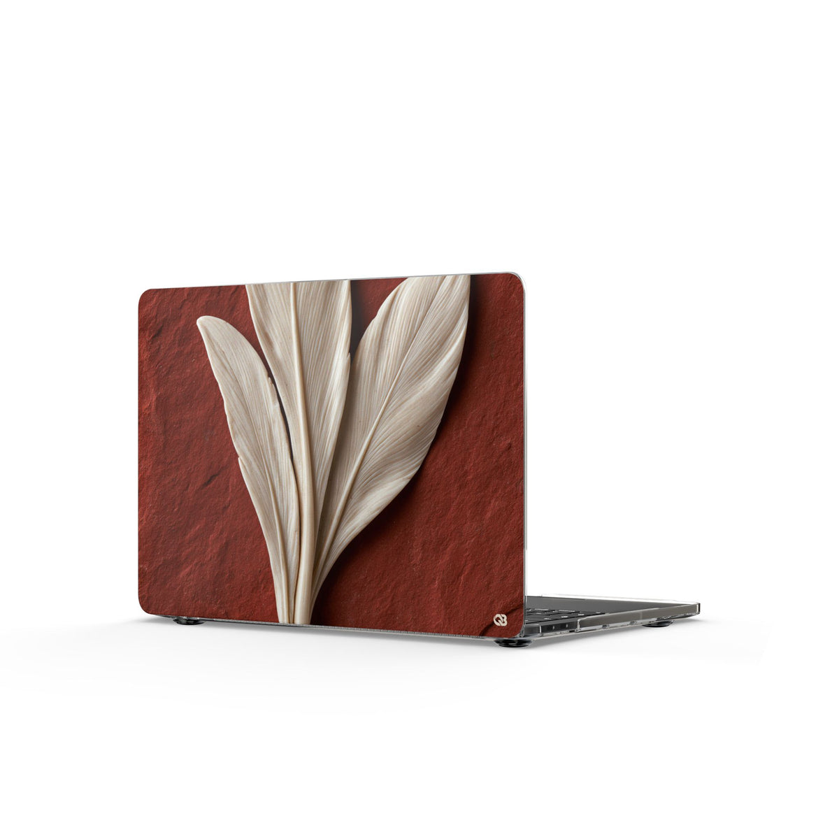 Carved Ivory Plume · Clear Hard Case for MacBook · Red