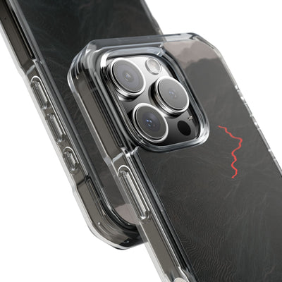 Crimson Ridge Pass · Clear Impact Magnetic Phone Case for iPhone ·  Black