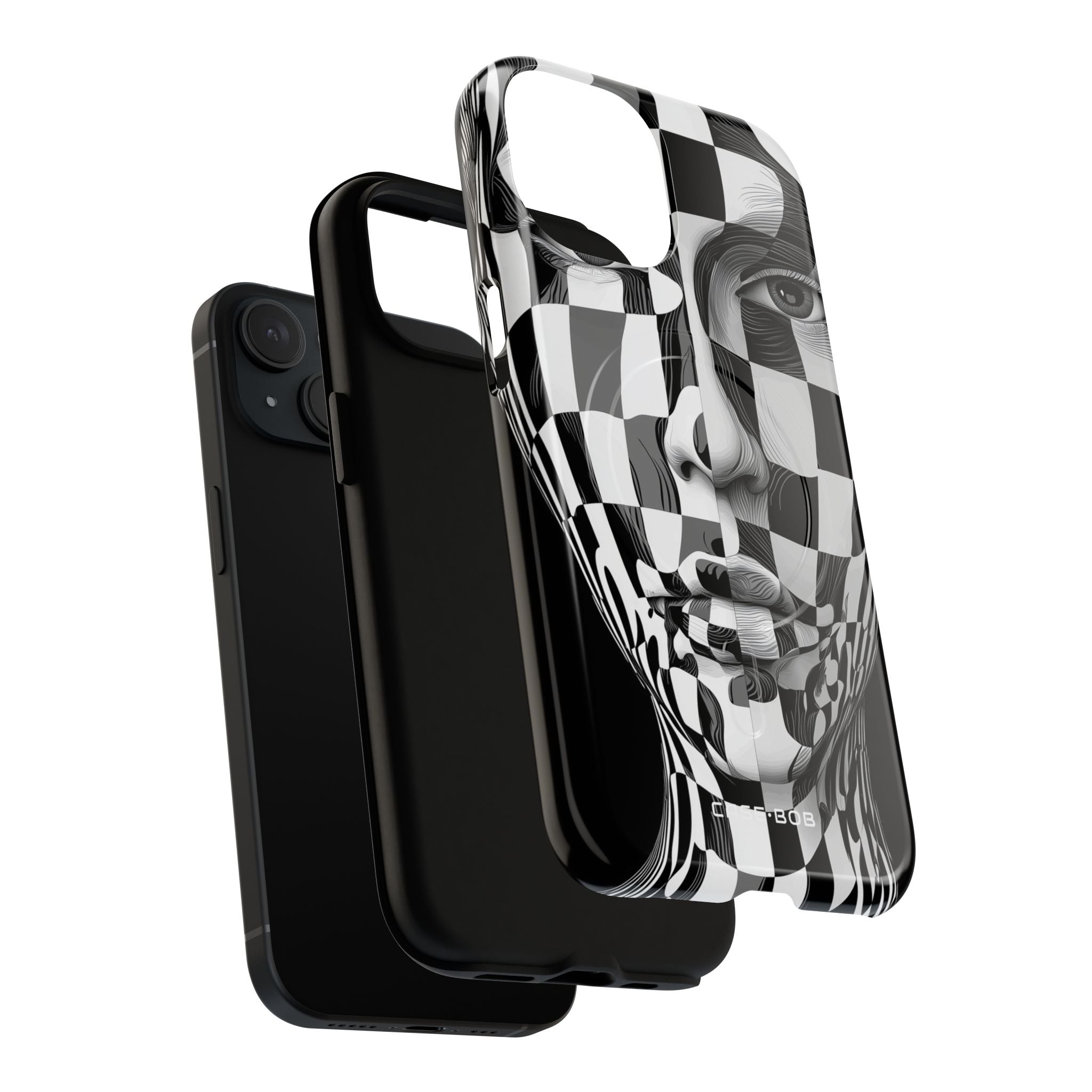 Checkered Face iPhone 15 Case - Tough+