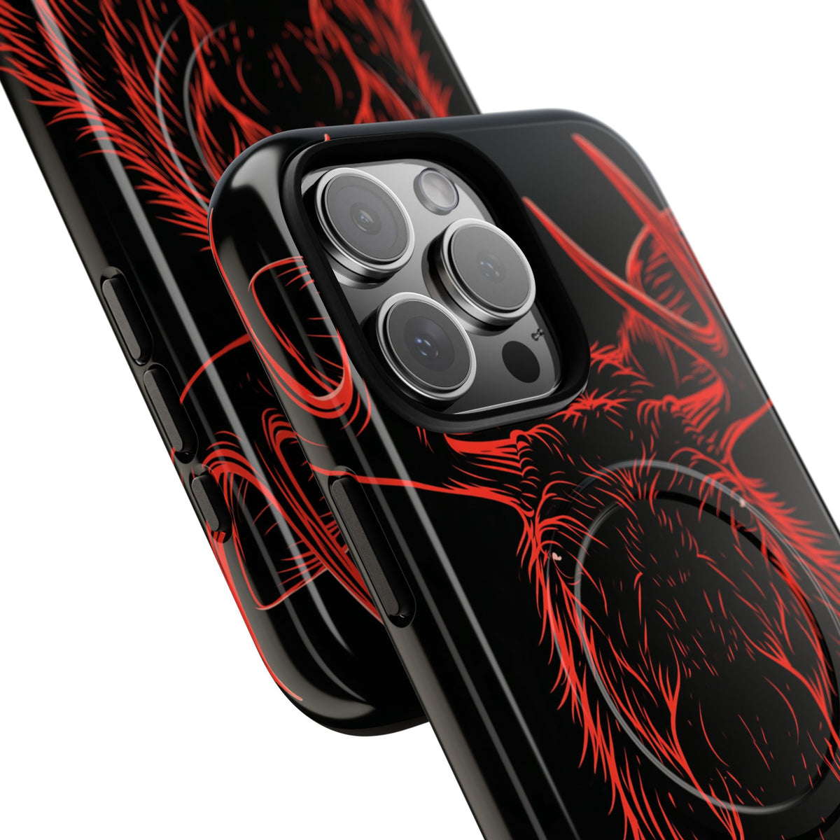 Crimson Horizon Moose · Tough 2.0 Magnetic Phone Case for iPhone · Black