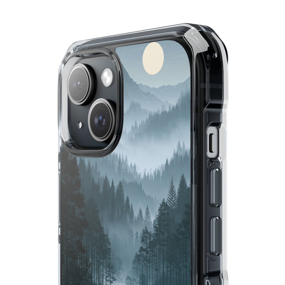 Silent Nordic Fjord · Clear Impact Magnetic Phone Case for iPhone · Blue