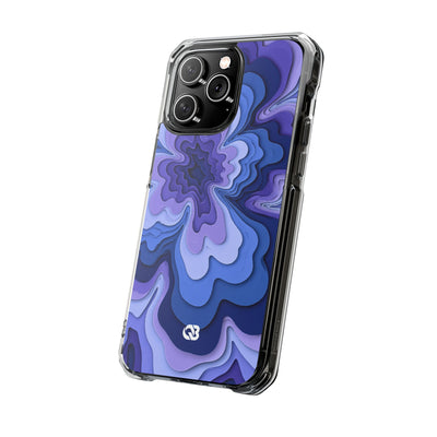 Periwinkle Strata Bloom · Clear Impact Magnetic Phone Case for iPhone · Purple