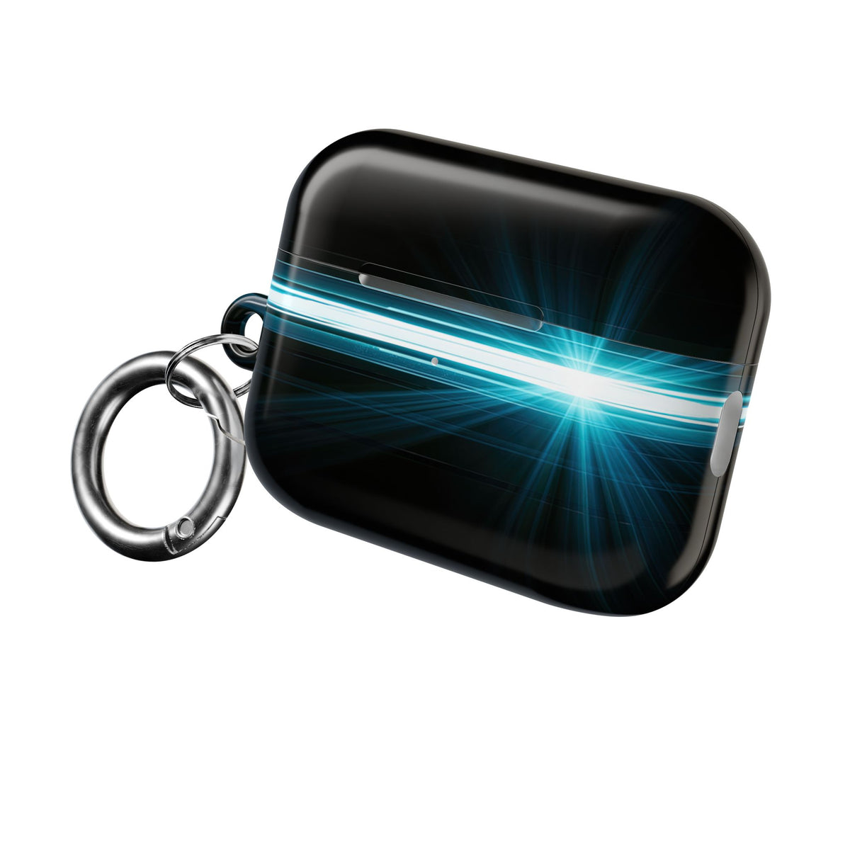 Cyan Anamorphic Flare · Hard Case for AirPods & AirPods Pro · Black