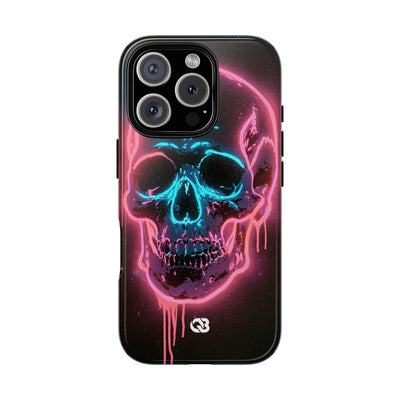 Neon Drip Skull · Tough Phone Case for iPhone · Black
