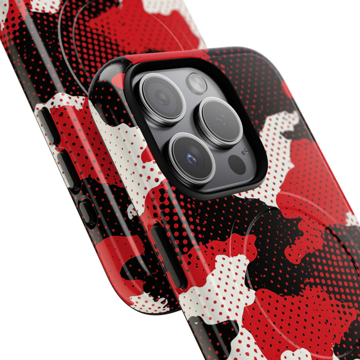 Crimson Halftone Camo · Tough 2.0 Magnetic Phone Case for iPhone · Red