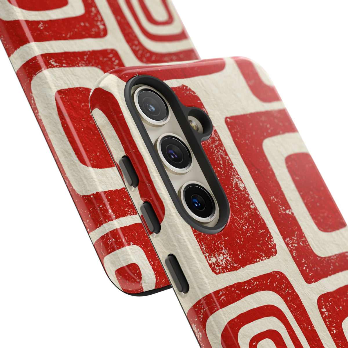 Vermilion Block Motif · Tough Phone Case for Samsung · Red